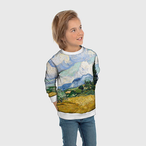 Детский свитшот Ван Гог Картина / 3D-Белый – фото 3