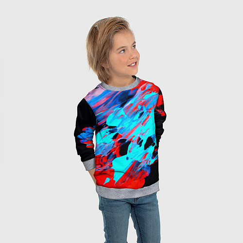 Детский свитшот Краски лета / 3D-Меланж – фото 3