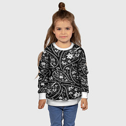 Свитшот детский Black cucumber pattern, цвет: 3D-белый — фото 2