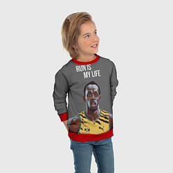 Свитшот детский Усэйн Болт, цвет: 3D-красный — фото 2