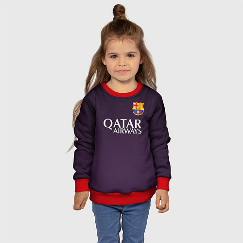 Детский свитшот Barcelona FC: Violet / 3D-Красный – фото 4