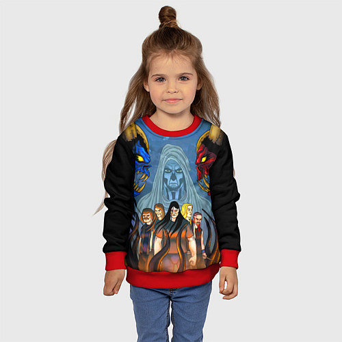 Детский свитшот Dethklok: Heroes / 3D-Красный – фото 4