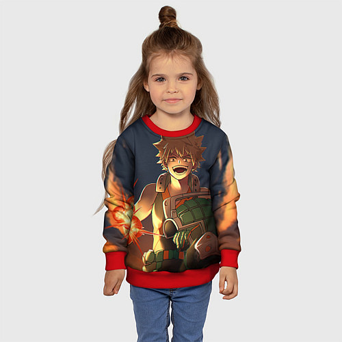 Детский свитшот Моя геройская академия / 3D-Красный – фото 4