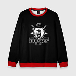 Свитшот детский Bear hockey, цвет: 3D-красный