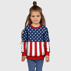 Свитшот детский Флаг США, цвет: 3D-красный — фото 2