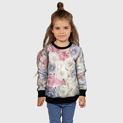 Свитшот детский Букет из роз, цвет: 3D-черный — фото 2