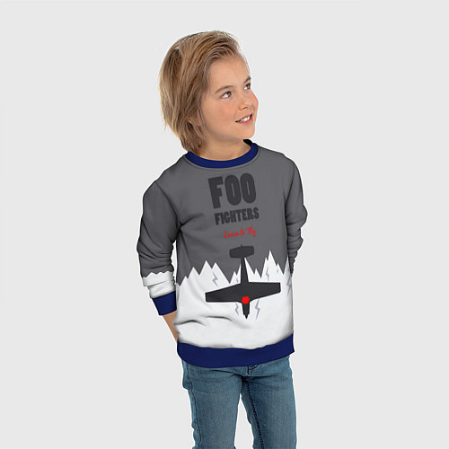 Детский свитшот Foo Fighters: Learn to fly / 3D-Синий – фото 3