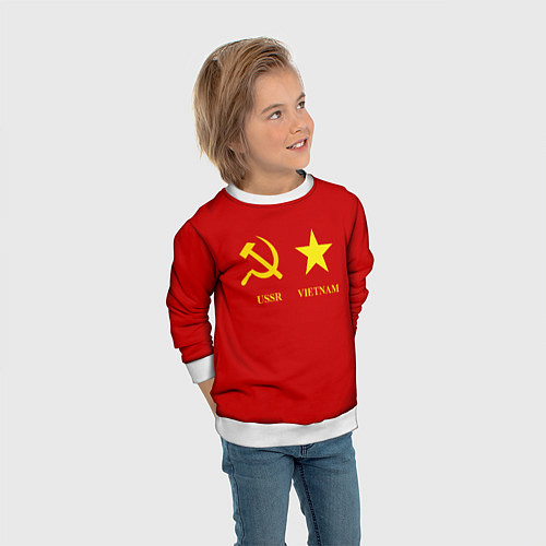Детский свитшот СССР и Вьетнам / 3D-Белый – фото 3