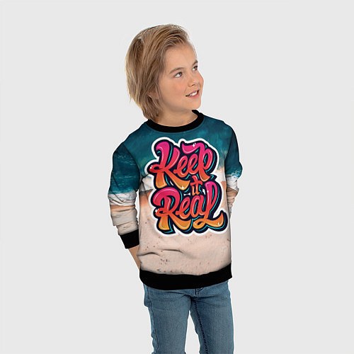 Детский свитшот Keep it Real / 3D-Черный – фото 3