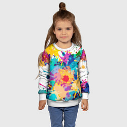 Свитшот детский Пятна краски, цвет: 3D-белый — фото 2