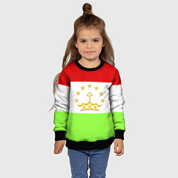 Свитшот детский Флаг Таджикистана, цвет: 3D-черный — фото 2