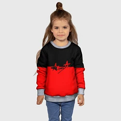 Свитшот детский АлисА: Черный & Красный, цвет: 3D-меланж — фото 2