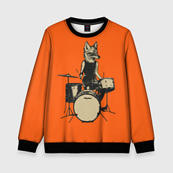 Свитшот детский Drums Fox, цвет: 3D-черный