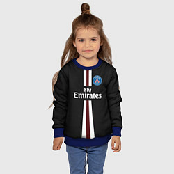 Свитшот детский PSG FC: Black 2018, цвет: 3D-синий — фото 2