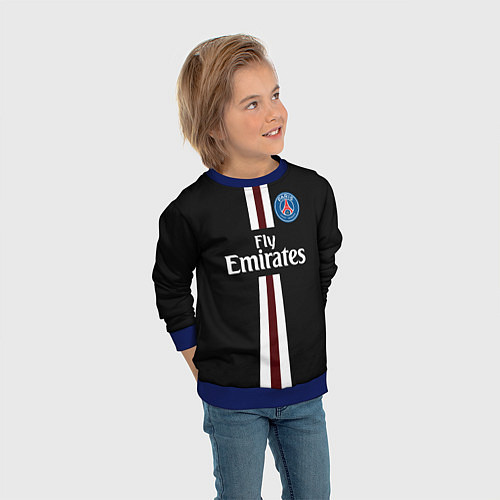 Детский свитшот PSG FC: Black 2018 / 3D-Синий – фото 3