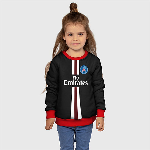 Детский свитшот PSG FC: Black 2018 / 3D-Красный – фото 4