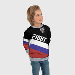 Свитшот детский Fight Russia, цвет: 3D-меланж — фото 2
