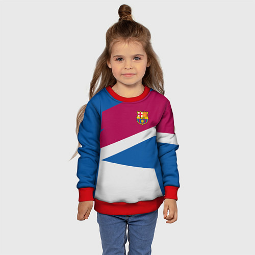 Детский свитшот FC Barcelona: Sport Geometry / 3D-Красный – фото 4