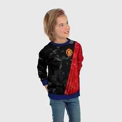 Свитшот детский FC Manchester United: Abstract, цвет: 3D-синий — фото 2