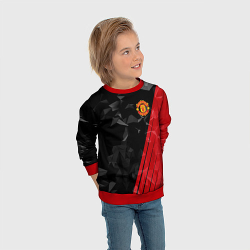 Детский свитшот FC Manchester United: Abstract / 3D-Красный – фото 3