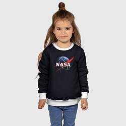 Свитшот детский NASA: Black Space, цвет: 3D-белый — фото 2
