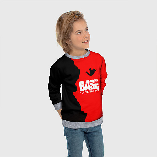 Детский свитшот Base Jumping: B&R / 3D-Меланж – фото 3