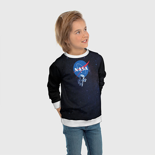 Детский свитшот NASA: Hello World / 3D-Белый – фото 3