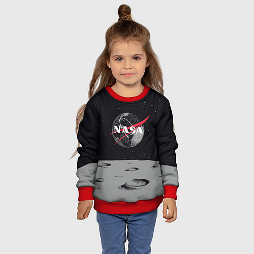 Детский свитшот NASA: Moon / 3D-Красный – фото 4
