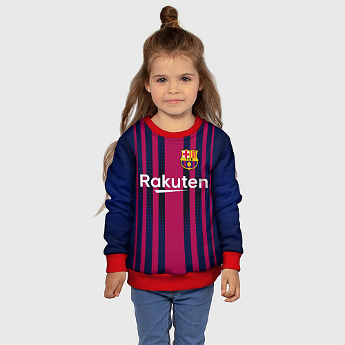 Детский свитшот FC Barcelona: Rakuten / 3D-Красный – фото 4