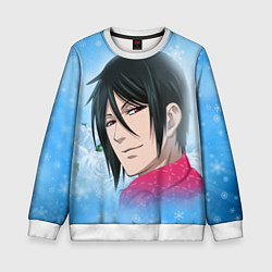 Свитшот детский Зимний Дворецкий, цвет: 3D-белый