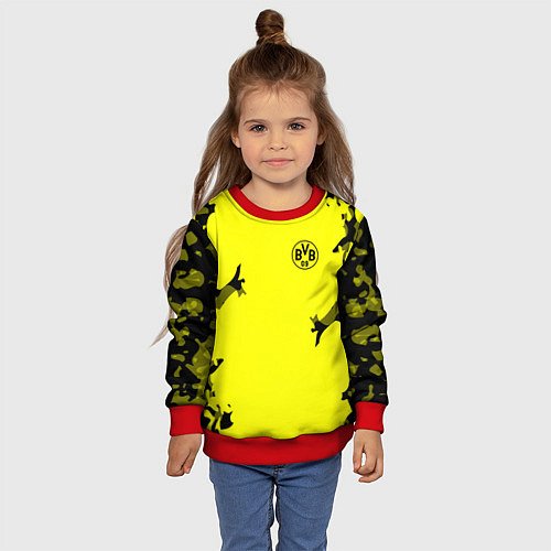 Детский свитшот FC Borussia Dortmund: Yellow Original / 3D-Красный – фото 4