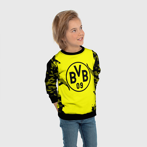 Детский свитшот FC Borussia Dortmund: Yellow & Black / 3D-Черный – фото 3