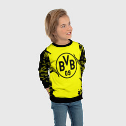 Свитшот детский FC Borussia Dortmund: Yellow & Black, цвет: 3D-черный — фото 2