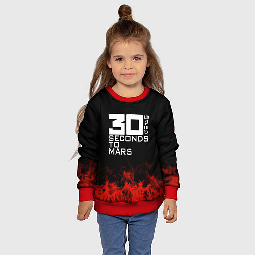 Детский свитшот 30 Seconds to Mars: Red Flame / 3D-Красный – фото 4