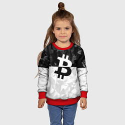 Свитшот детский Bitcoin: Poly Style, цвет: 3D-красный — фото 2