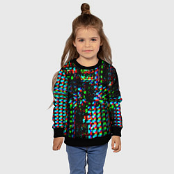 Свитшот детский Optical Glitch, цвет: 3D-черный — фото 2