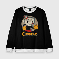 Свитшот детский Cuphead: Mugman, цвет: 3D-белый