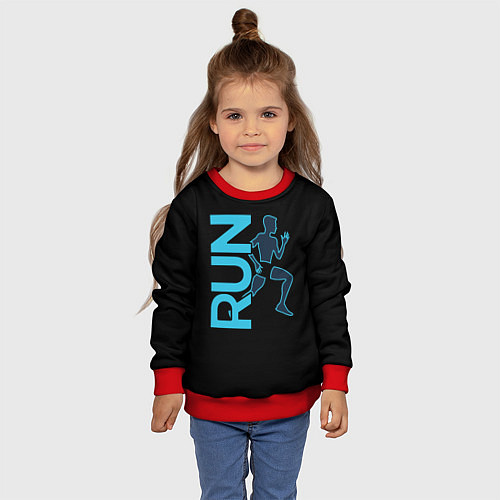 Детский свитшот RUN: Black Style / 3D-Красный – фото 4