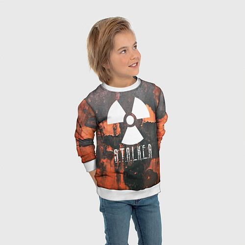 Детский свитшот S.T.A.L.K.E.R: Orange Toxic / 3D-Белый – фото 3