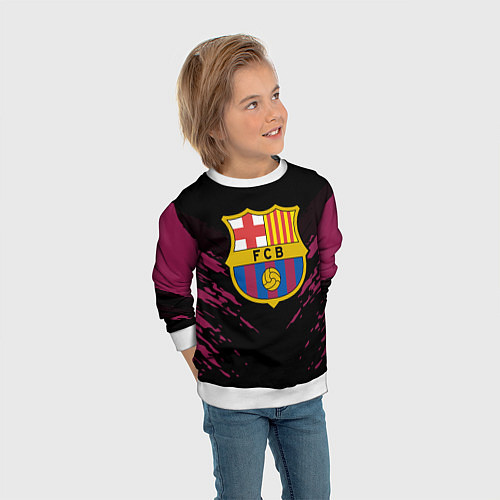 Детский свитшот Barcelona FC: Sport Fashion / 3D-Белый – фото 3