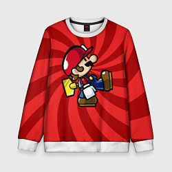 Свитшот детский Super Mario: Red Illusion, цвет: 3D-белый