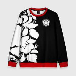 Свитшот детский Russia: B&W Floral, цвет: 3D-красный