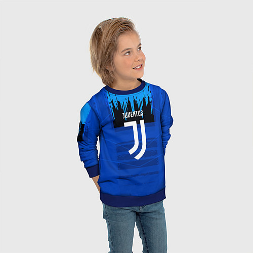 Детский свитшот FC Juventus: Blue Abstract / 3D-Синий – фото 3