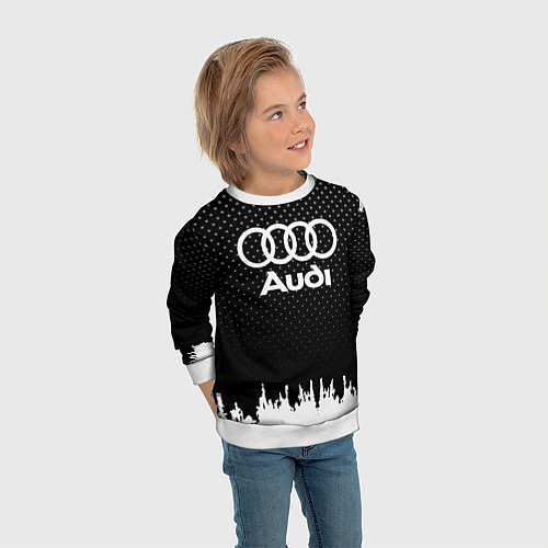 Детский свитшот Audi: Black Side / 3D-Белый – фото 3