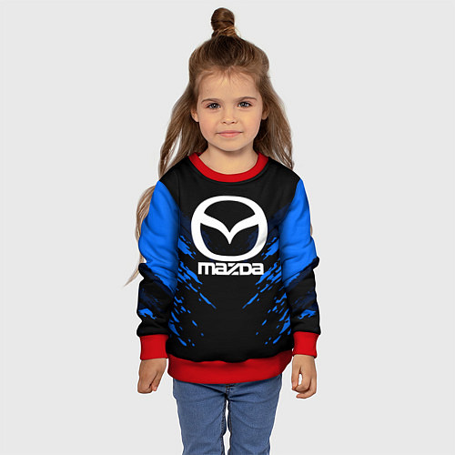 Детский свитшот Mazda: Blue Anger / 3D-Красный – фото 4
