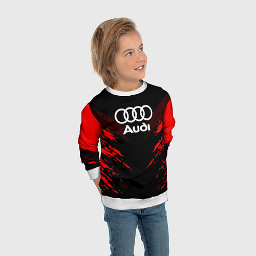 Детский свитшот Audi: Red Anger / 3D-Белый – фото 3