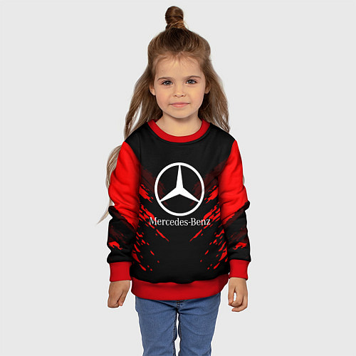 Детский свитшот Mercedes-Benz: Red Anger / 3D-Красный – фото 4