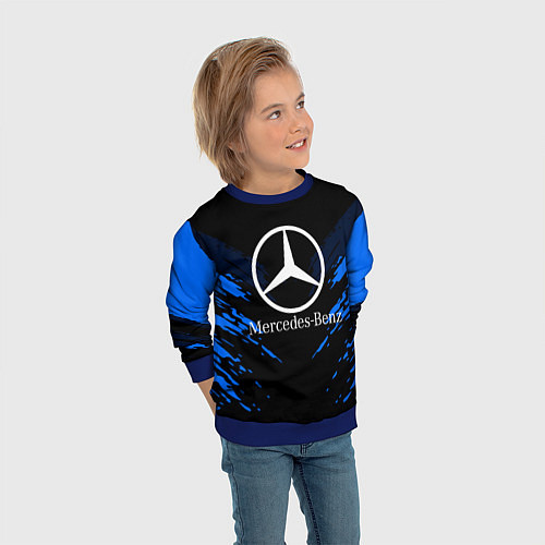 Детский свитшот Mercedes-Benz: Blue Anger / 3D-Синий – фото 3