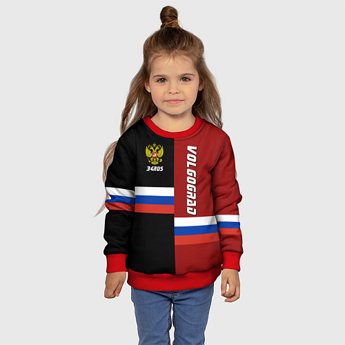 Детский свитшот Volgograd, Russia / 3D-Красный – фото 4