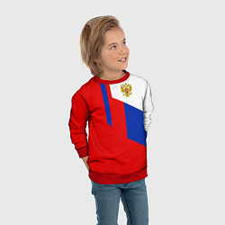 Свитшот детский Russia: Geometry Tricolor, цвет: 3D-красный — фото 2